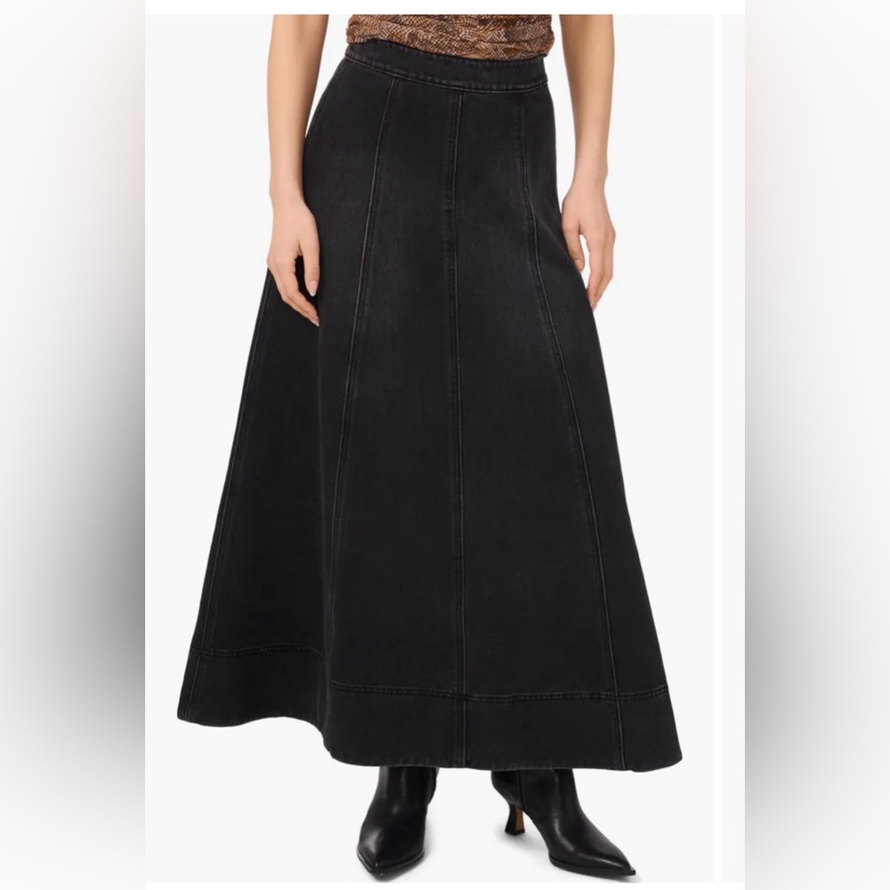 1. State Black Boot-Cut Maxi Jeans Skirt